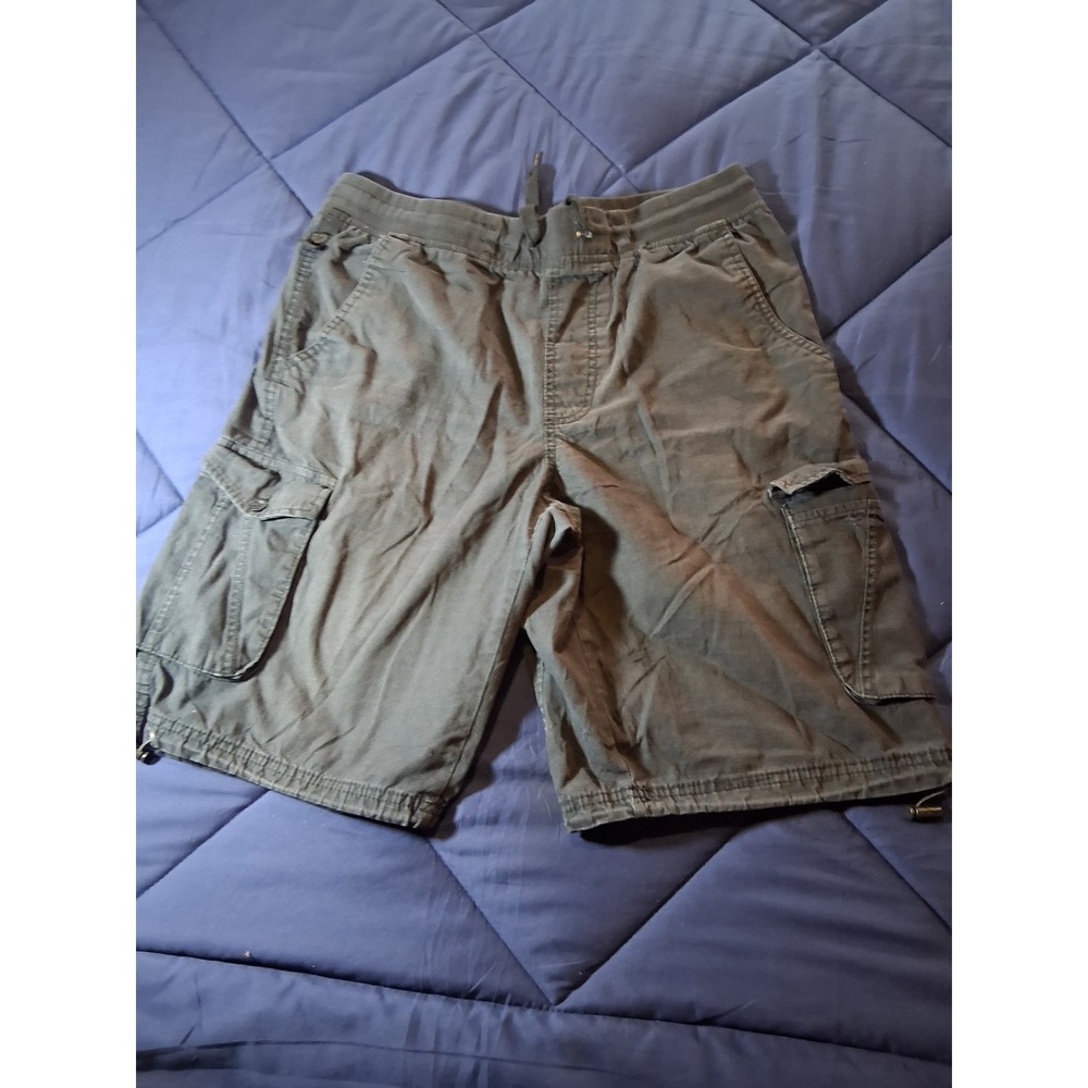 Airwalk Mens Ripstop Cargo Shorts Gray Size 32 Elastic‎ Waist Drawstring Outdoor